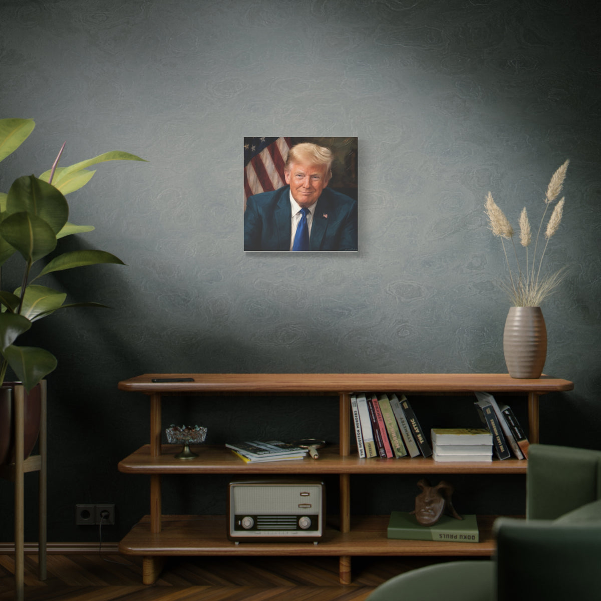 Trump Patriotic Portrait Matte Canvas (Stretched)