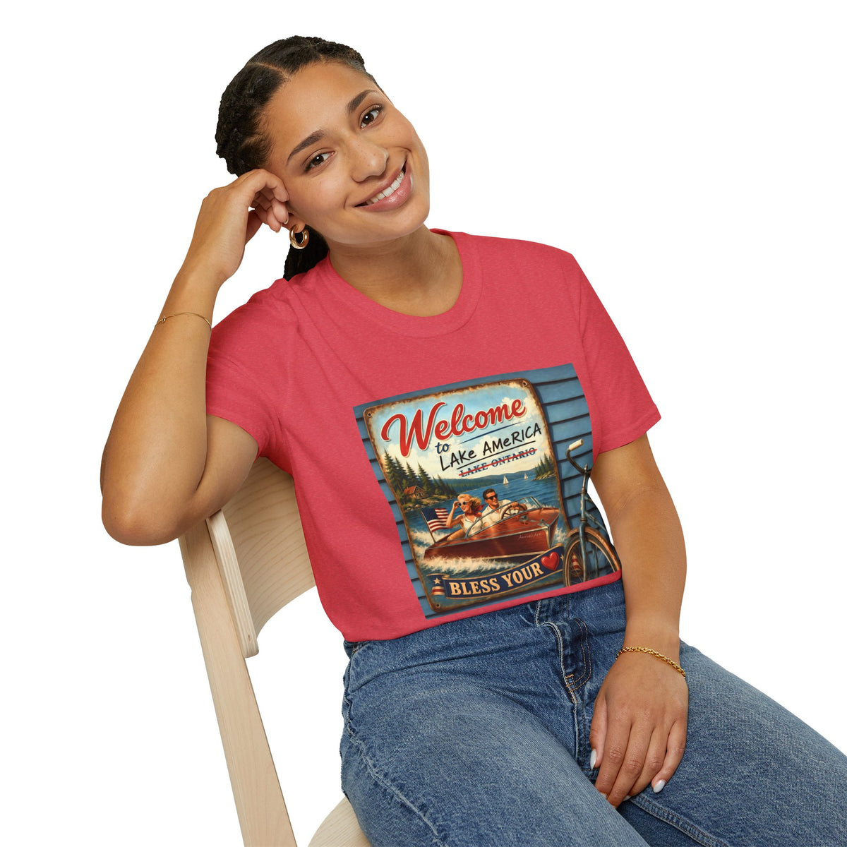 Lake America Welcome T-Shirt — Vintage Lake America Boating Vacation Tee