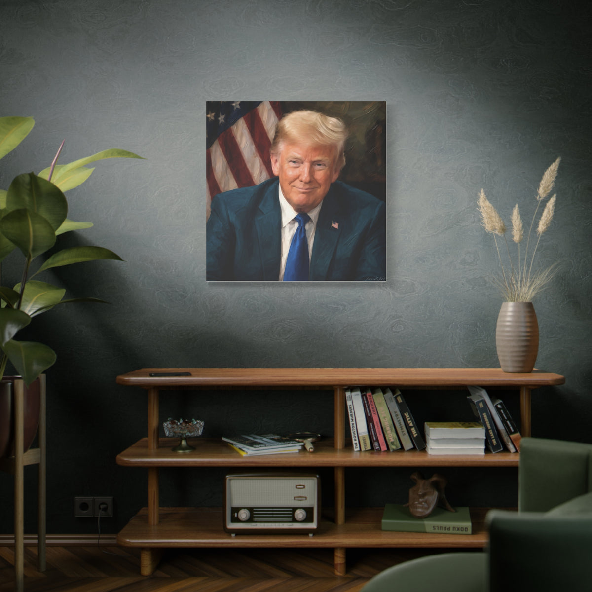 Trump Patriotic Portrait Matte Canvas (Stretched)