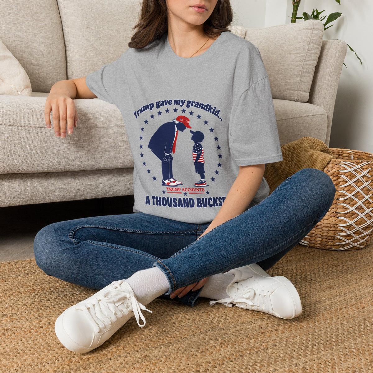 Trump Gave My Grandkid A THOUSAND Bucks! T-Shirt — Patriotic Grandpa/Grandma Tee