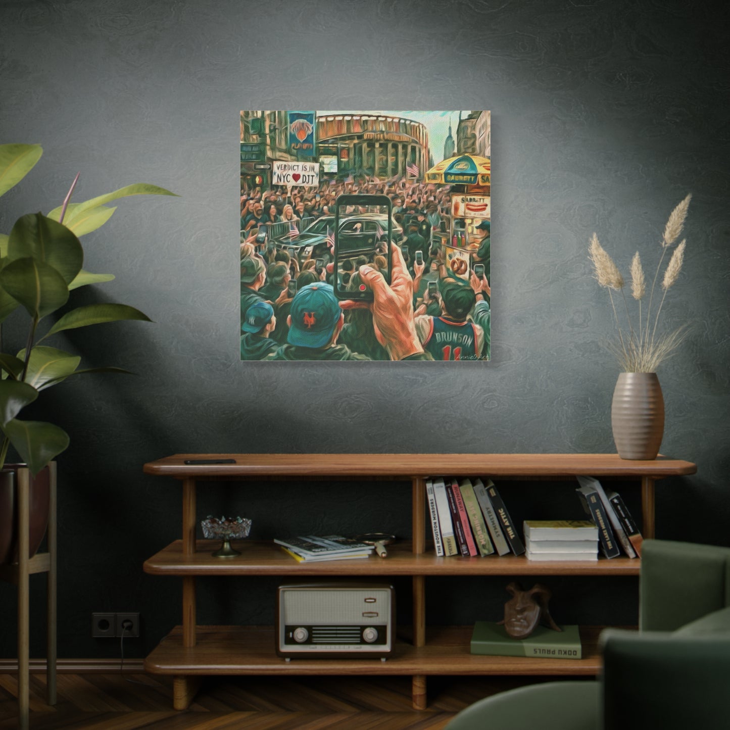 Trump Cheered At The Garden— Canvas Art - NYC Crowd Cheering with Phone Recording (Stretched 1.25")