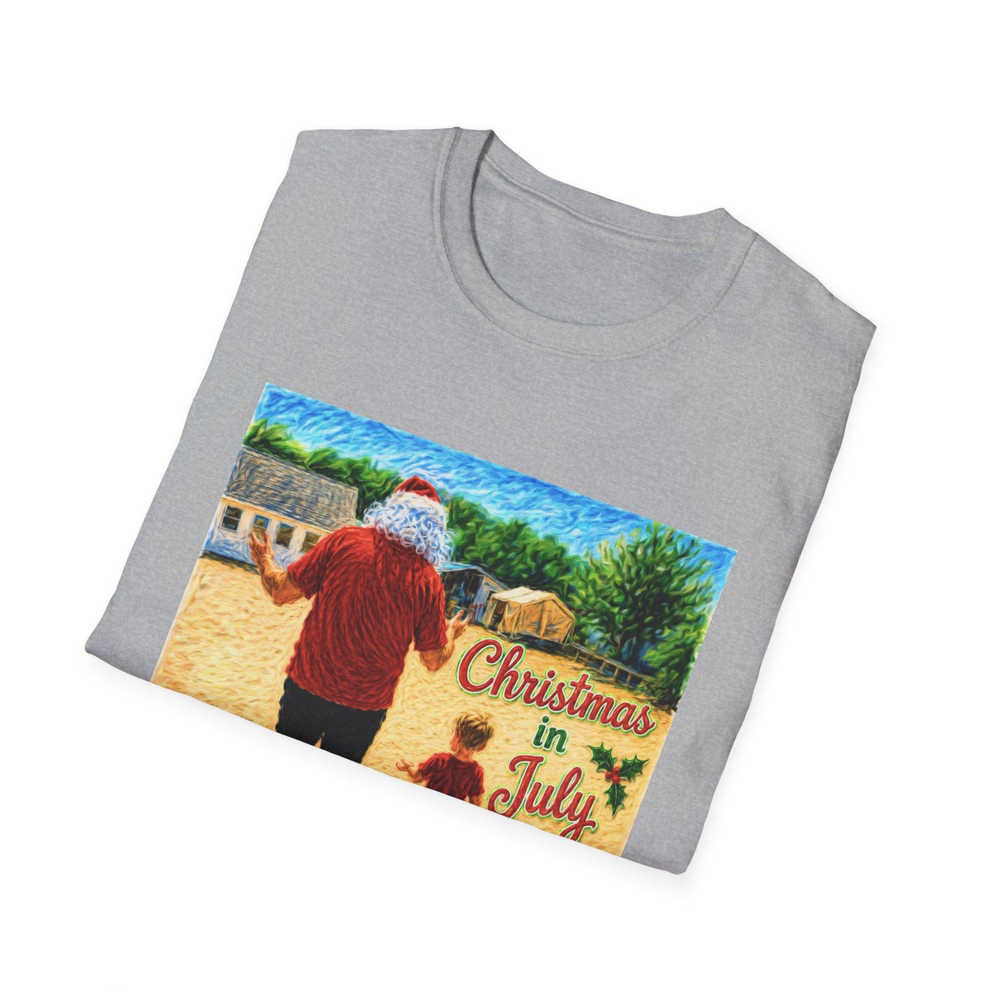 T-Shirt — Christmas in July Santa Beach Graphic Tee