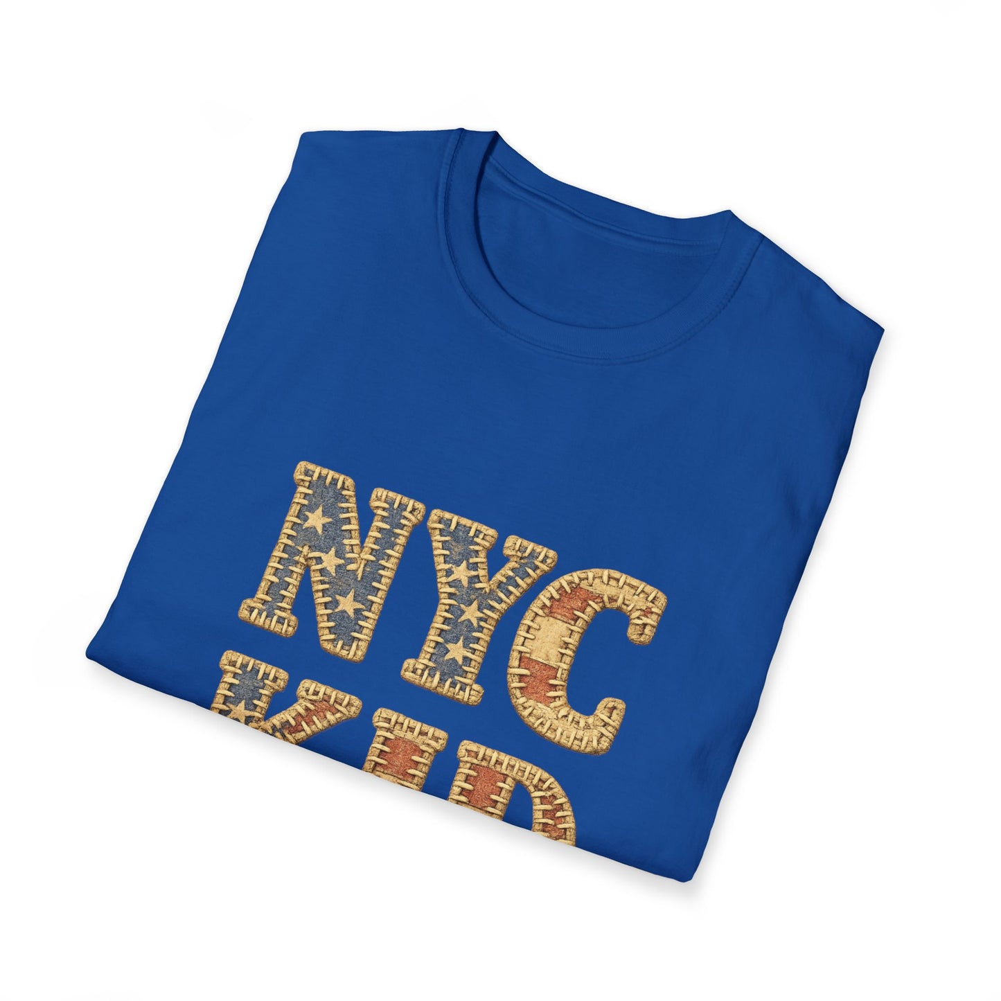 NYC Kid T-Shirt — New York City Vintage Flag Quilt-look Tee