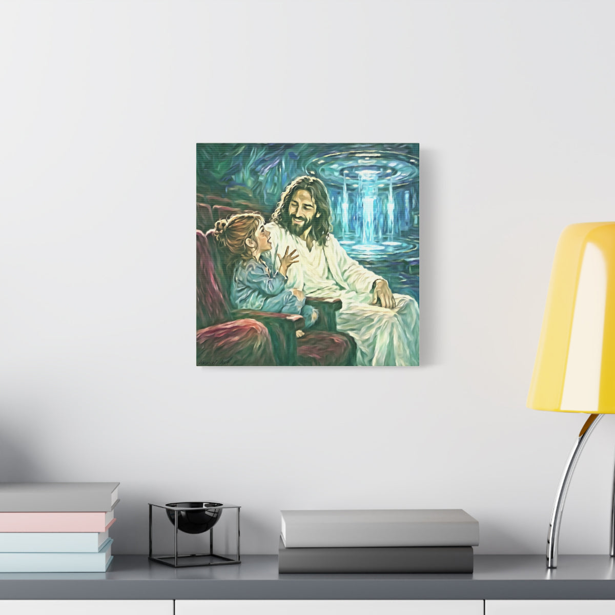 Jesus with Child Matte Canvas Wall Art — Stretched 1.25" Inspirational Christian Decor