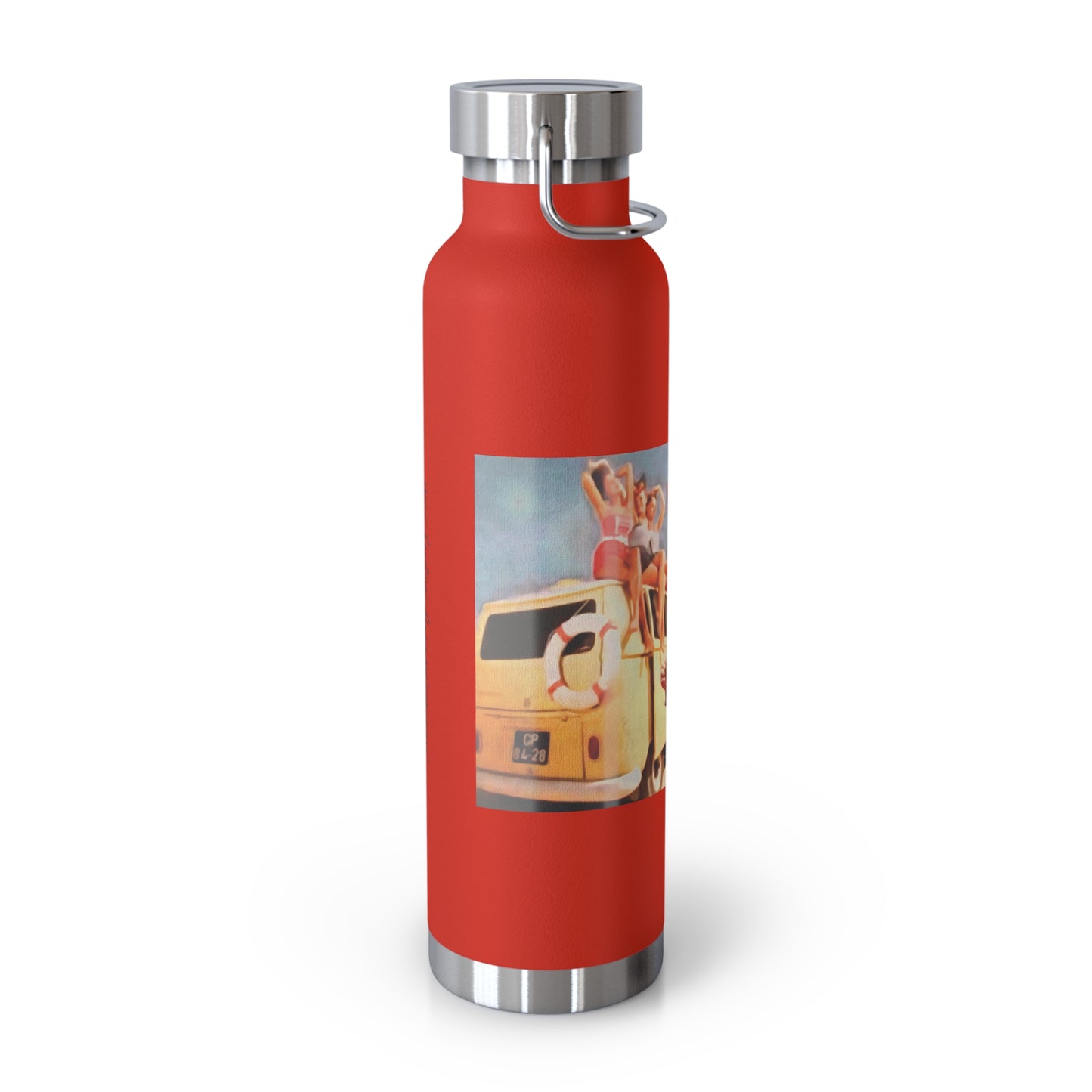 22oz Copper Insulated Bottle - Retro Beach Party Design