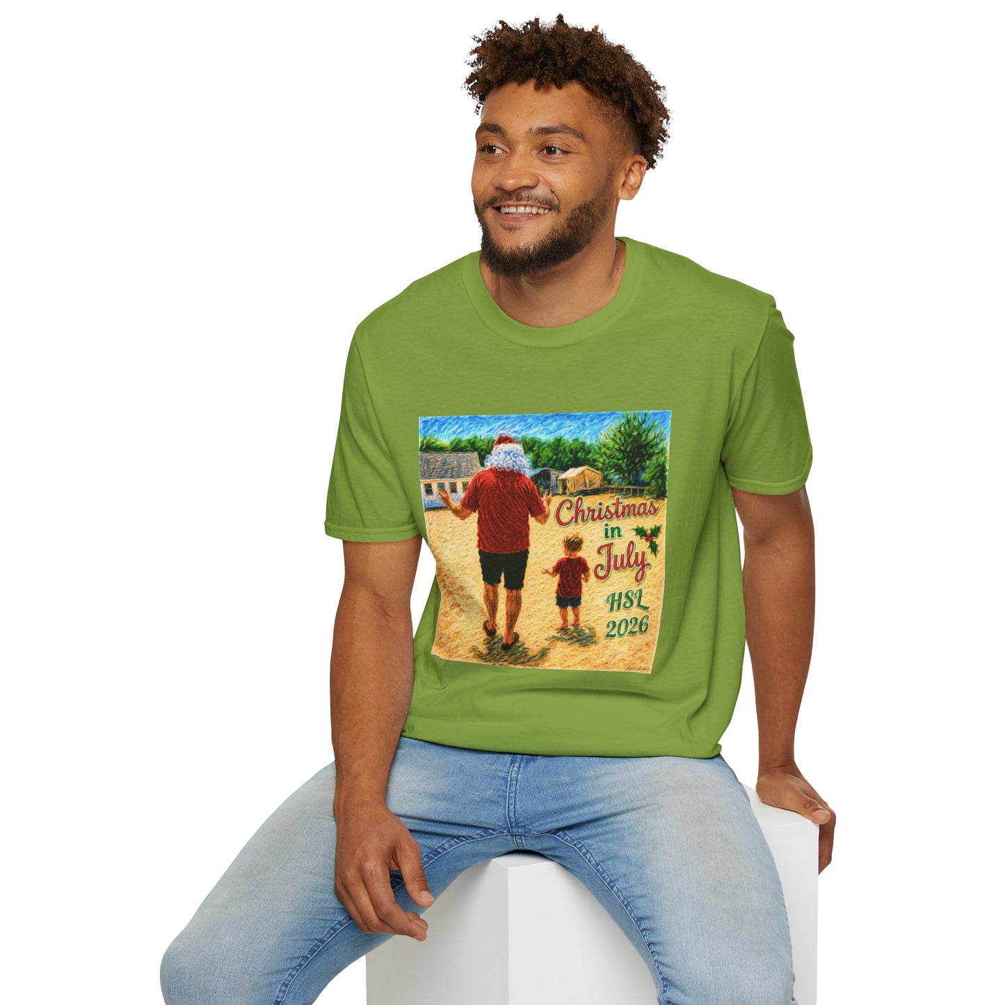 T-Shirt — Christmas in July Santa Beach Graphic Tee