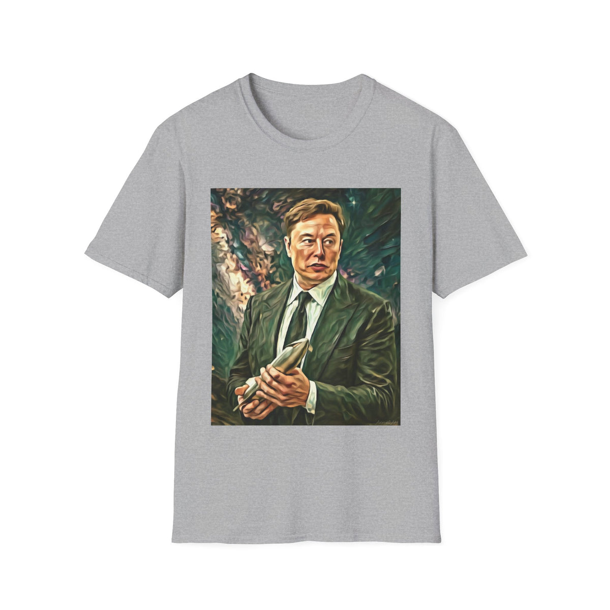Elon Musk with Rocket— Graphic T-Shirt