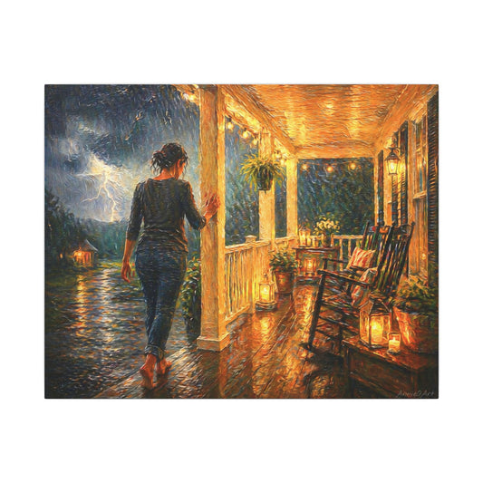 ‘Front Porch America—Coming in out of the Storm’—Matte Canvas, Stretched, 0.75" (Multi-Size)