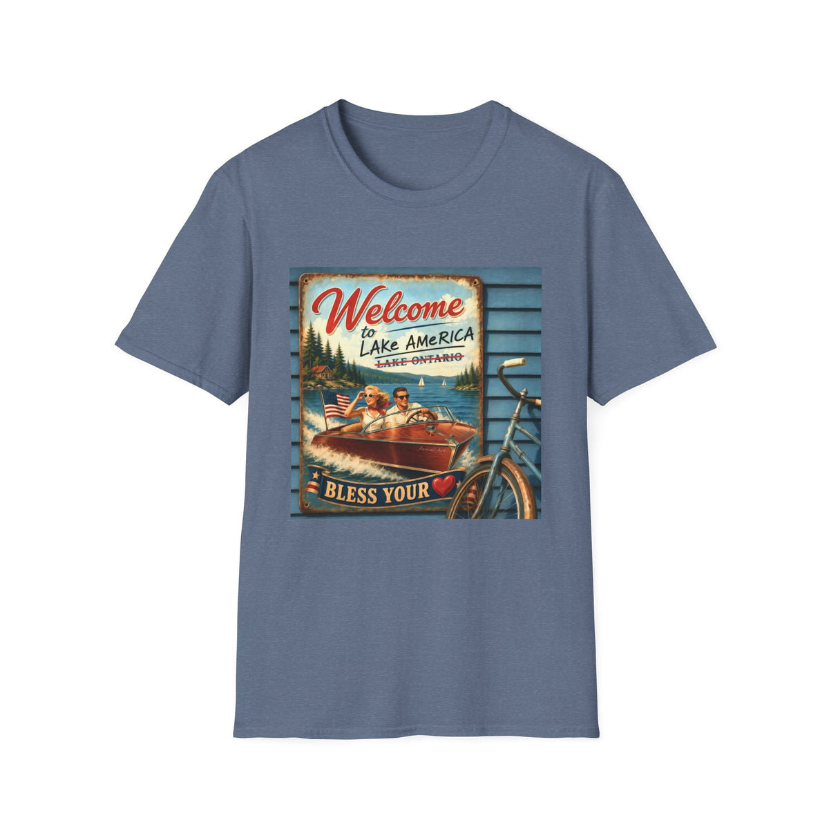 Lake America Welcome T-Shirt — Vintage Lake America Boating Vacation Tee