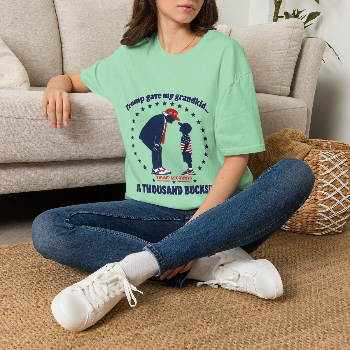 Trump Gave My Grandkid A THOUSAND Bucks! T-Shirt — Patriotic Grandpa/Grandma Tee