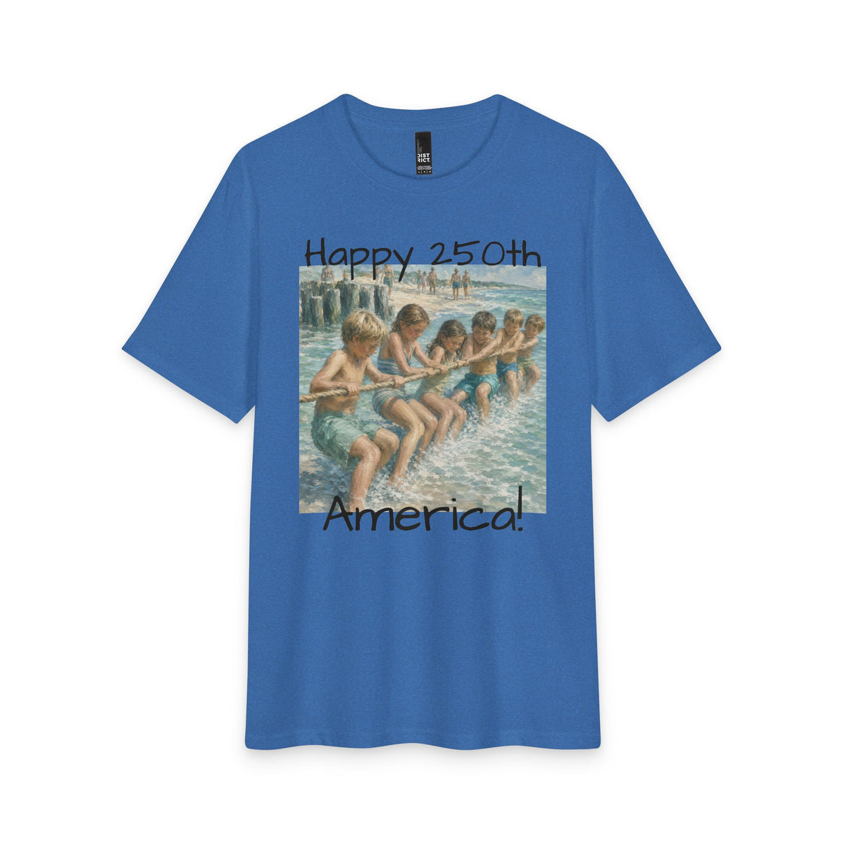 Vintage Americana Distressed Tee – "Happy 250th America!" Honeysuckle Lodge Souvenir T-Shirt