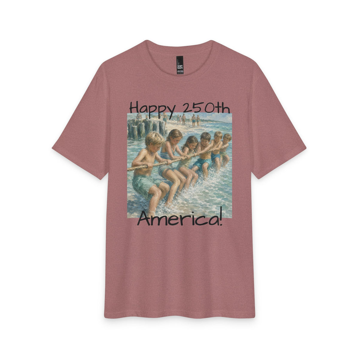 Vintage Americana Distressed Tee – "Happy 250th America!" Honeysuckle Lodge Souvenir T-Shirt