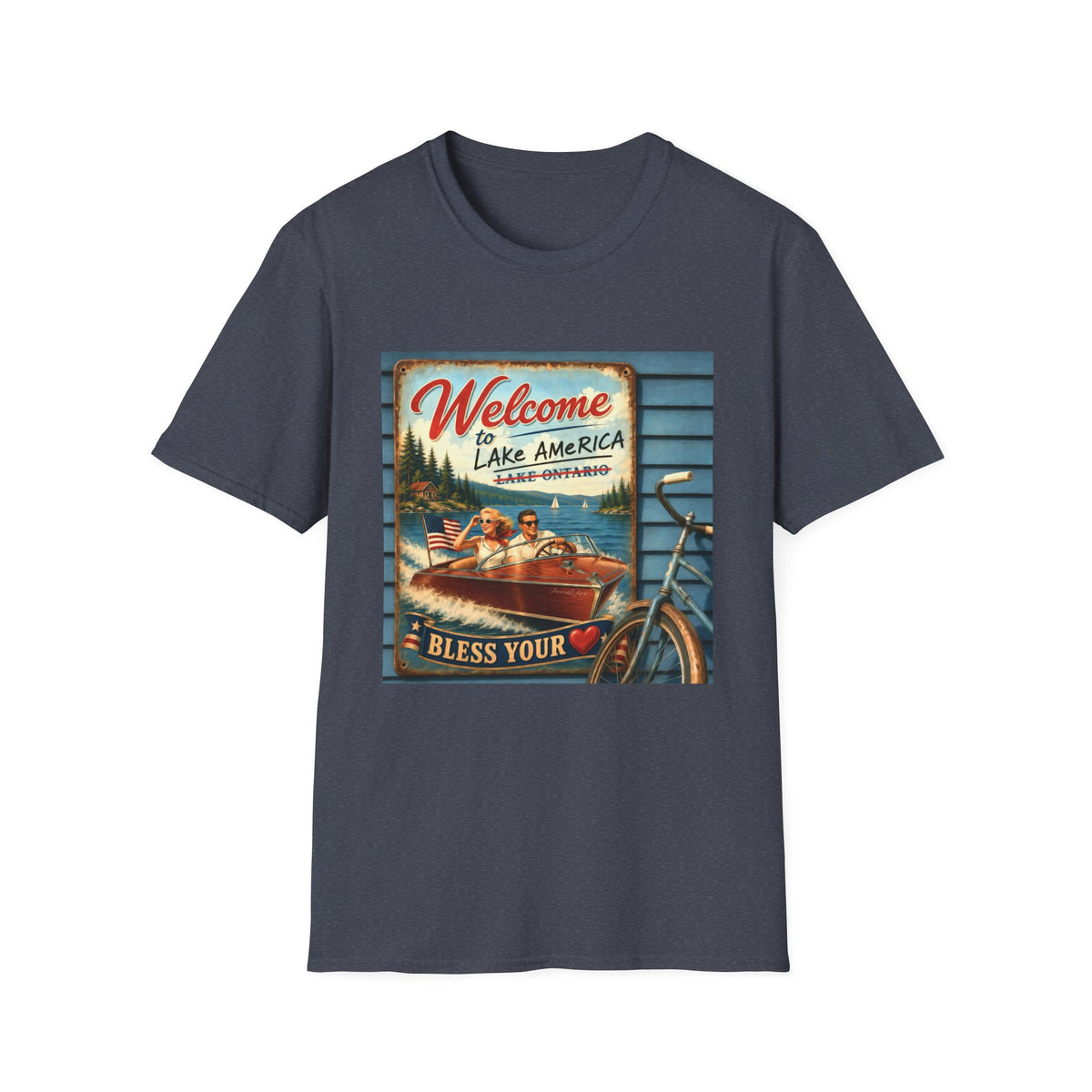Lake America Welcome T-Shirt — Vintage Lake America Boating Vacation Tee