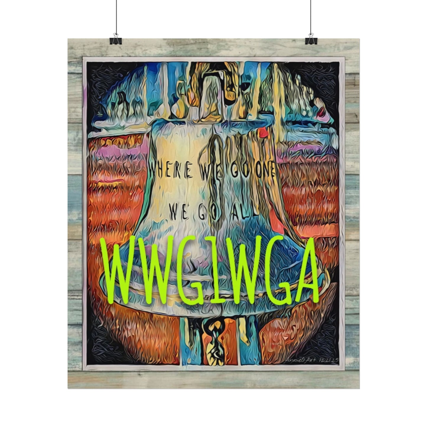 WWG1WGA Matte Poster — Textured Watercolor Trumplican MAGA Art