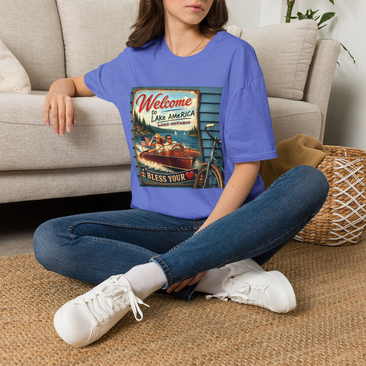 Lake America Welcome T-Shirt — Vintage Lake America Boating Vacation Tee