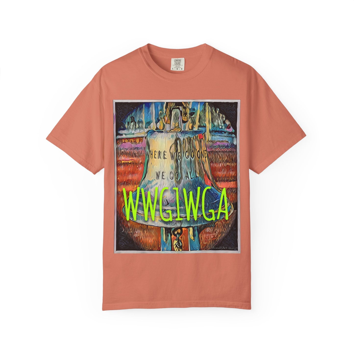 T-Shirt — 'WWG1WGA' Graphic Tee with Bold Neon Slogan
