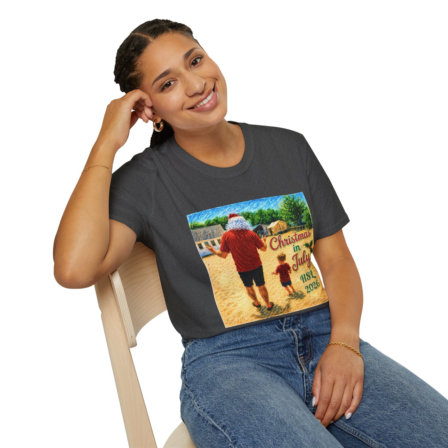 T-Shirt — Christmas in July Santa Beach Graphic Tee