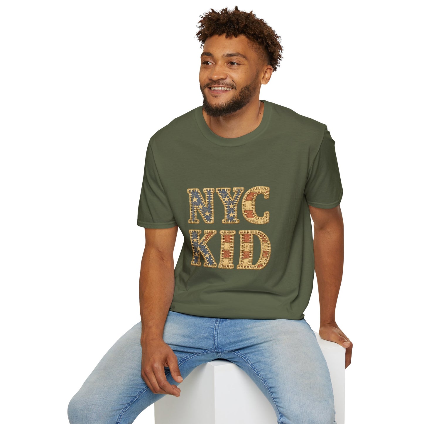 NYC Kid T-Shirt — New York City Vintage Flag Quilt-look Tee