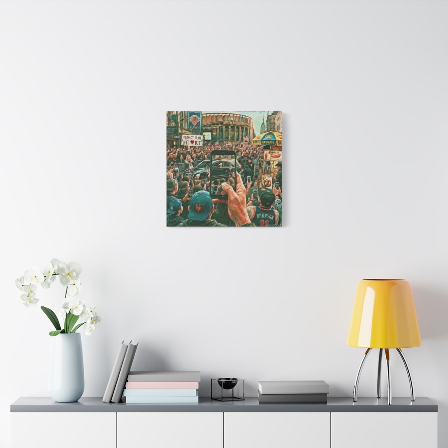 Trump Cheered At The Garden— Canvas Art - NYC Crowd Cheering with Phone Recording (Stretched 1.25")