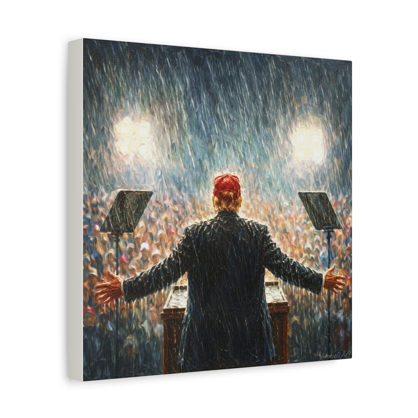 Trump Rally Canvas —Miami Rally “Baptism by Storm” Wall Art