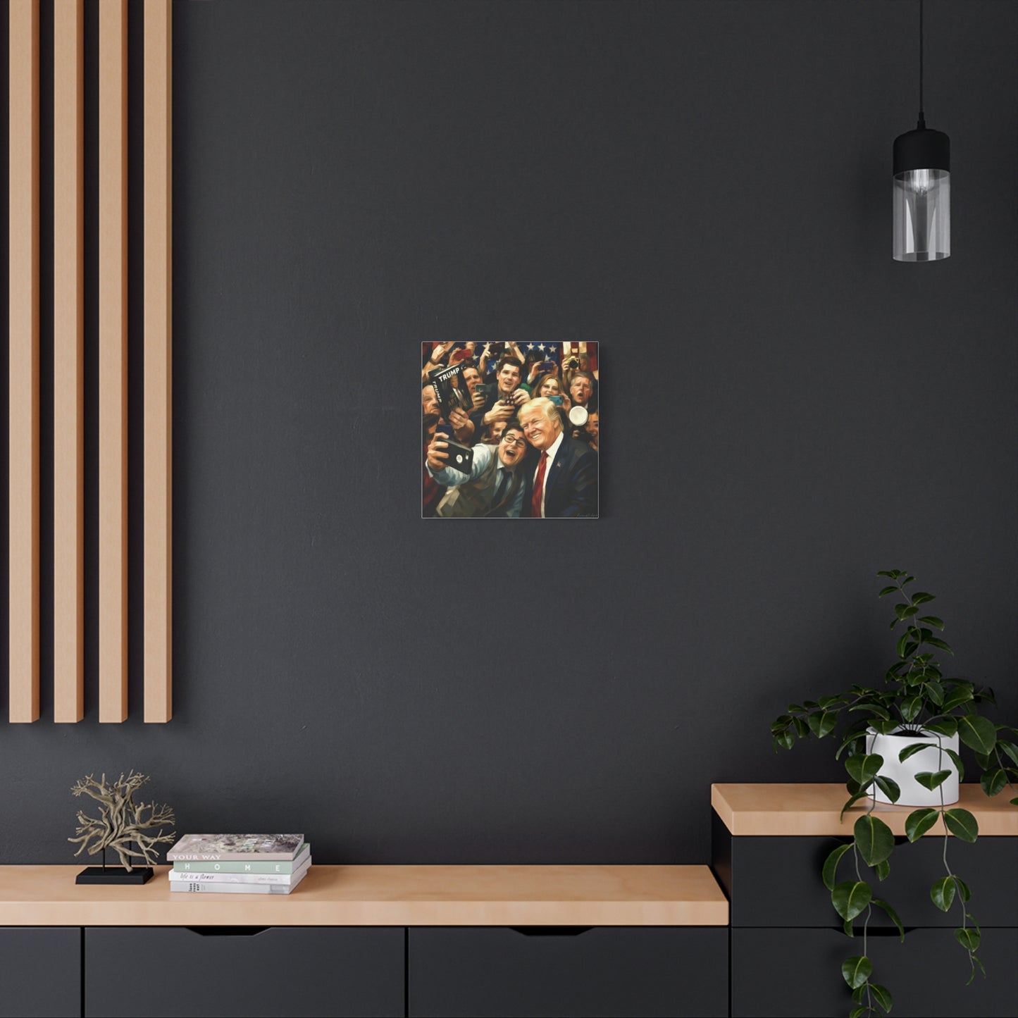 Trump Patriotic Crowd Selfie Canvas - Stretched Matte Wall Art
