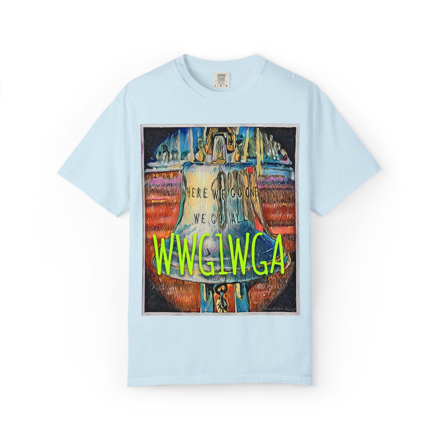 T-Shirt — 'WWG1WGA' Graphic Tee with Bold Neon Slogan