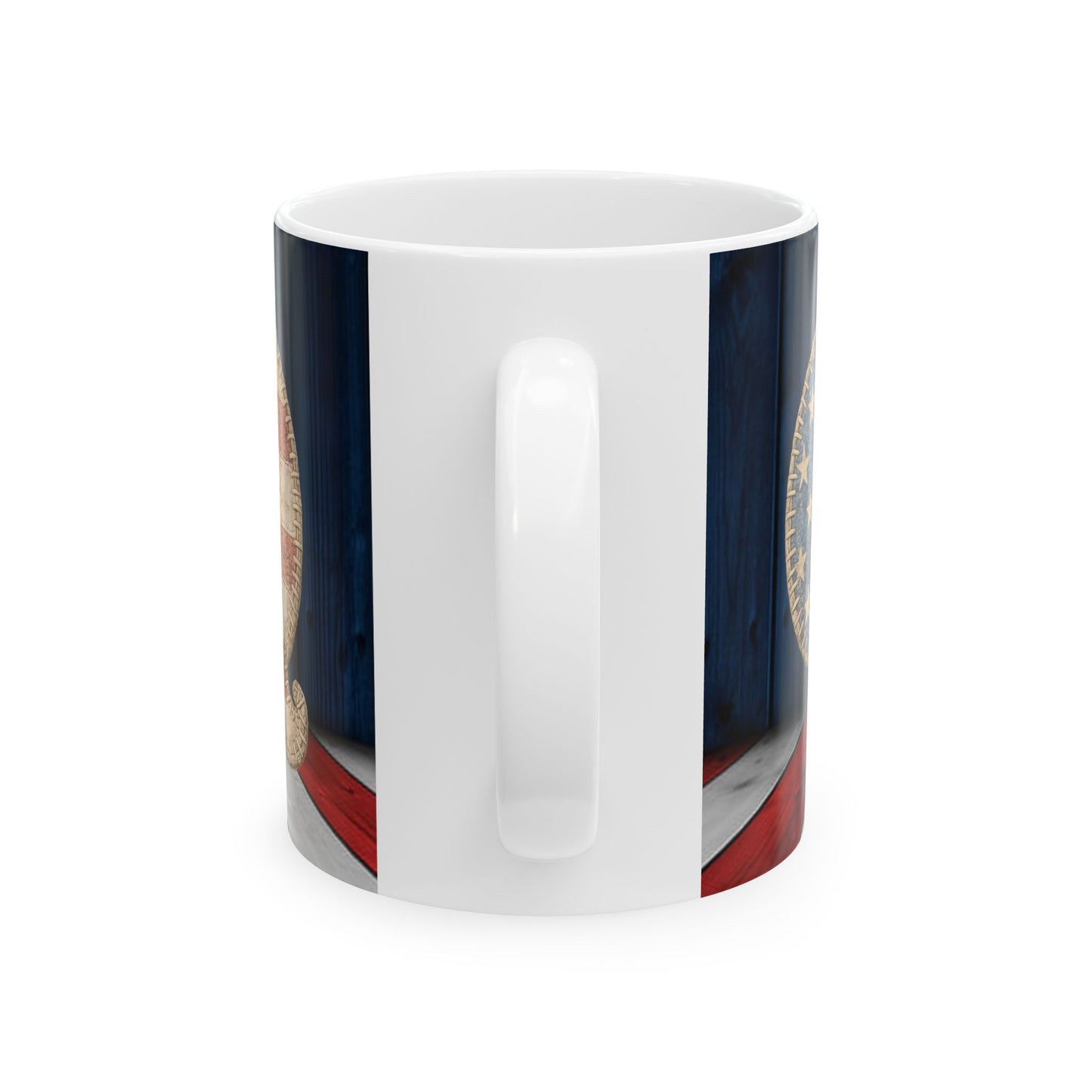 Q Patriotic Rustic American Flag Ceramic Mug (11oz & 15oz)