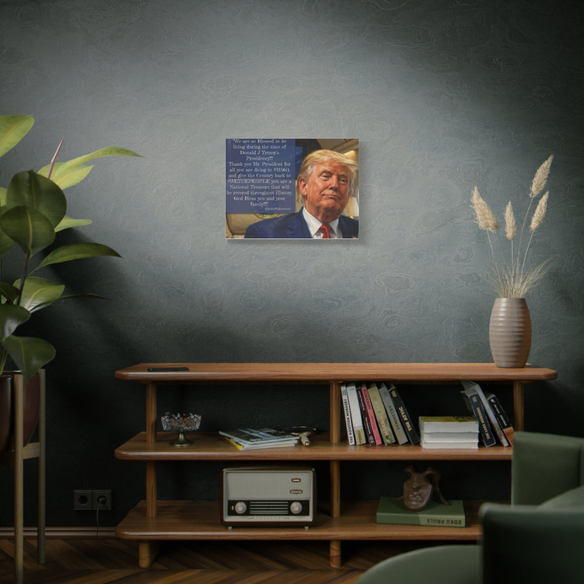 Canvas Wall Art — Patriotic Tribute Quote with President Trump Portrait