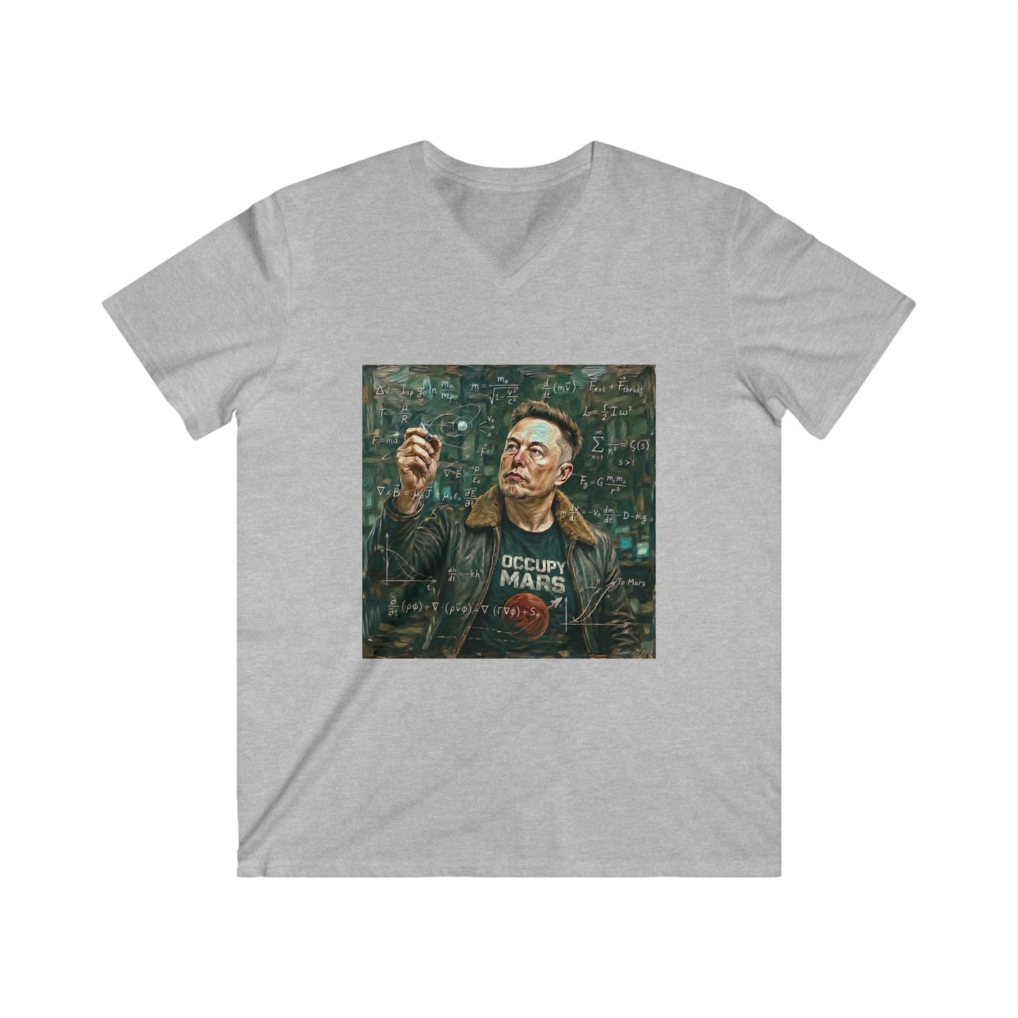 Elon Musk 'Occupy Mars' V-Neck Tee — Space Advocate Graphic T-Shirt