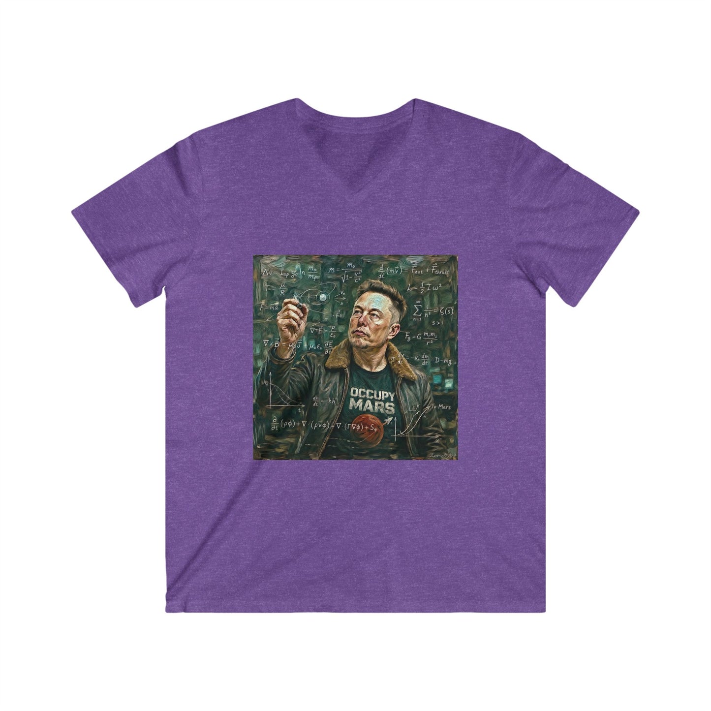 Elon Musk 'Occupy Mars' V-Neck Tee — Space Advocate Graphic T-Shirt
