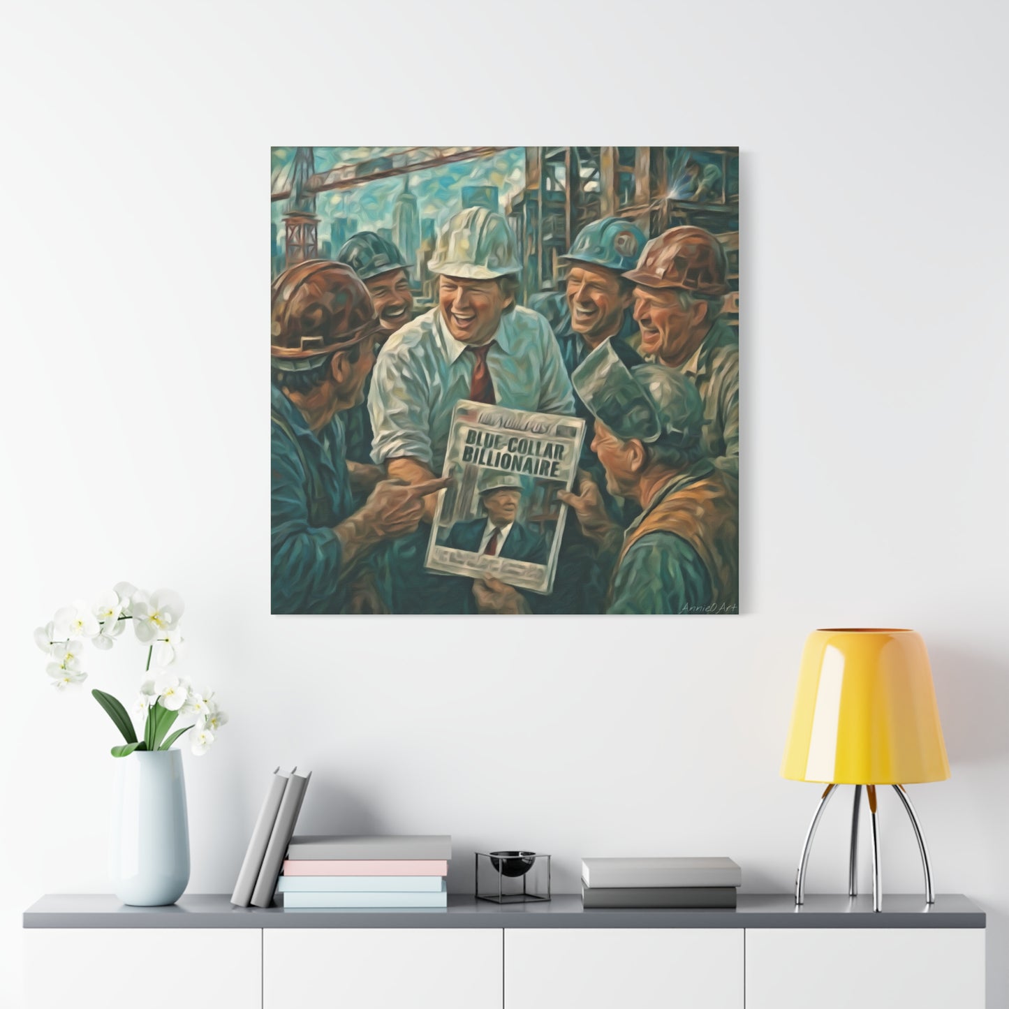 Trump Blue-Collar Billionaire Canvas Print — Vintage Labor Wall Art