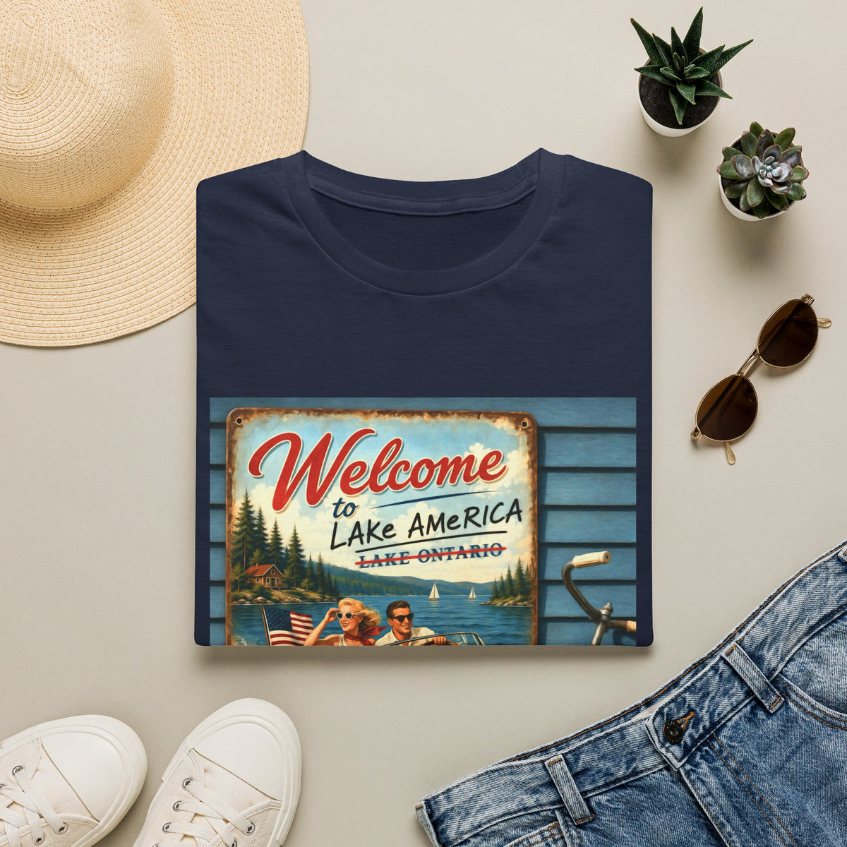 Lake America Welcome T-Shirt — Vintage Lake America Boating Vacation Tee