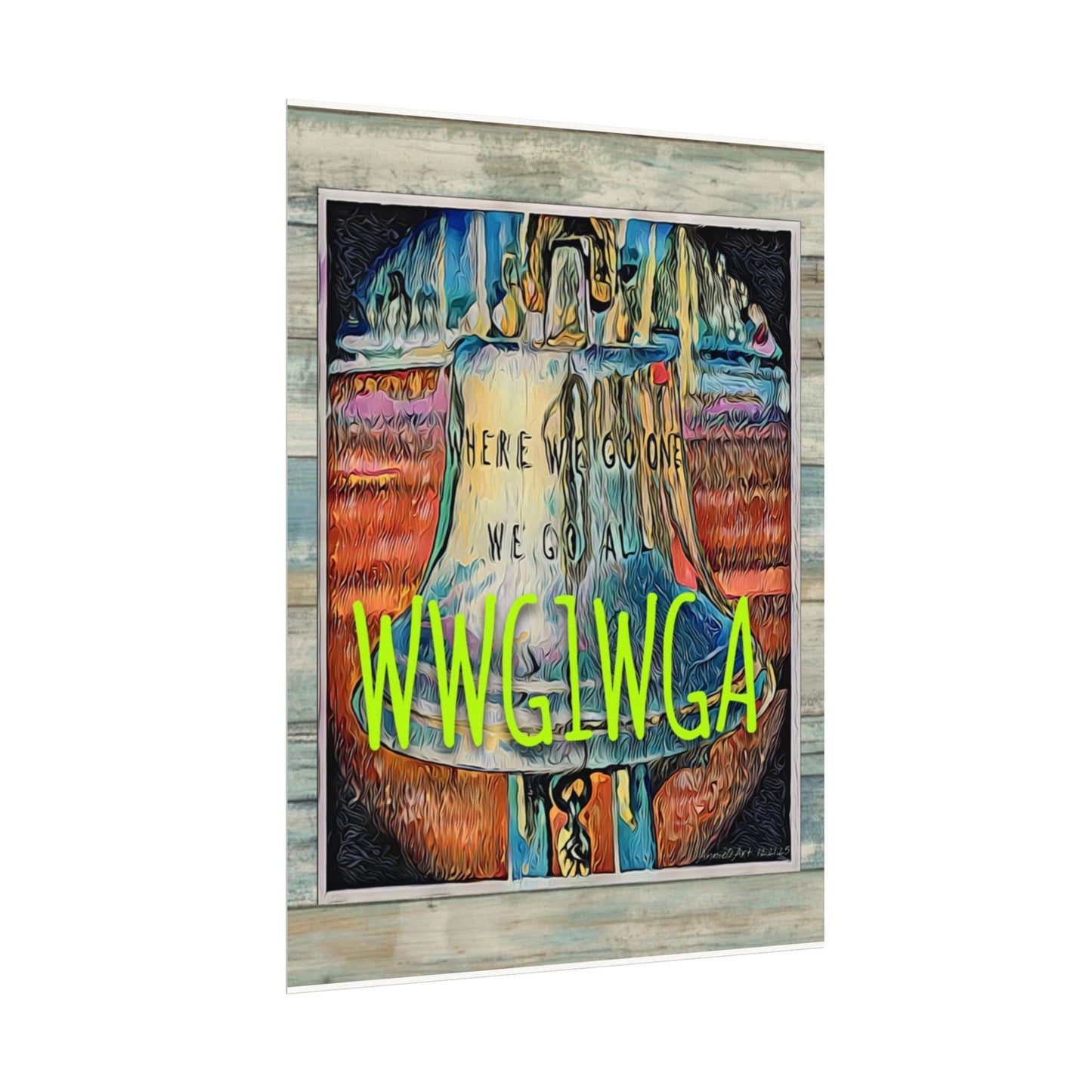 WWG1WGA Matte Poster — Textured Watercolor Trumplican MAGA Art
