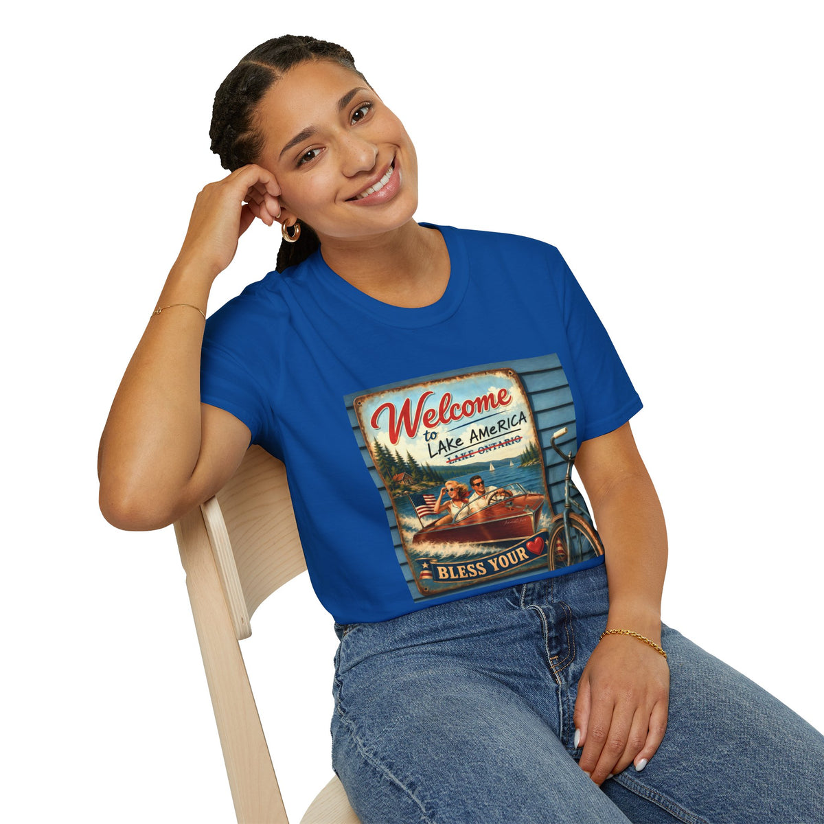 Lake America Welcome T-Shirt — Vintage Lake America Boating Vacation Tee