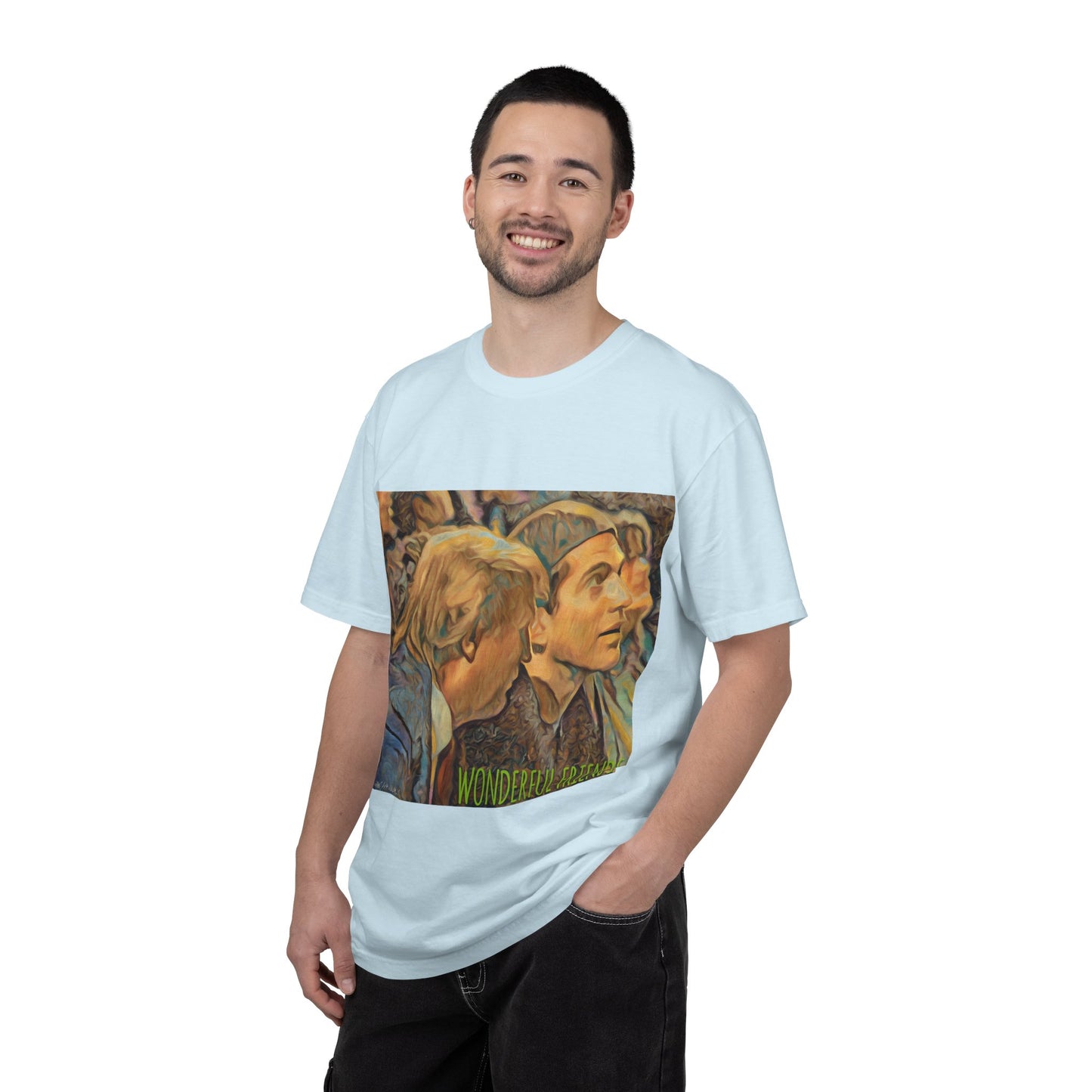Vintage JFK, Jr & DJT Art T-Shirt – “Wonderful Friends” Graphic Tee