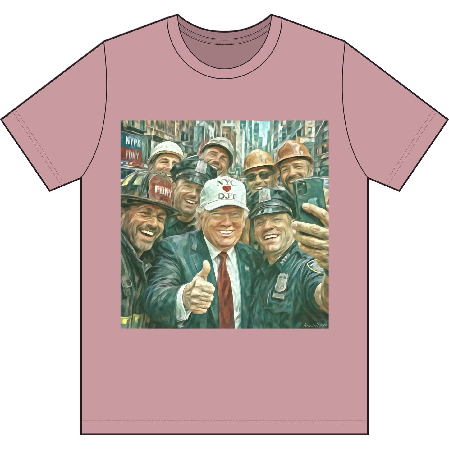 NYC Kid T-Shirt — Trump Vintage New York City First Responders & Construction Crew Selfie Graphic