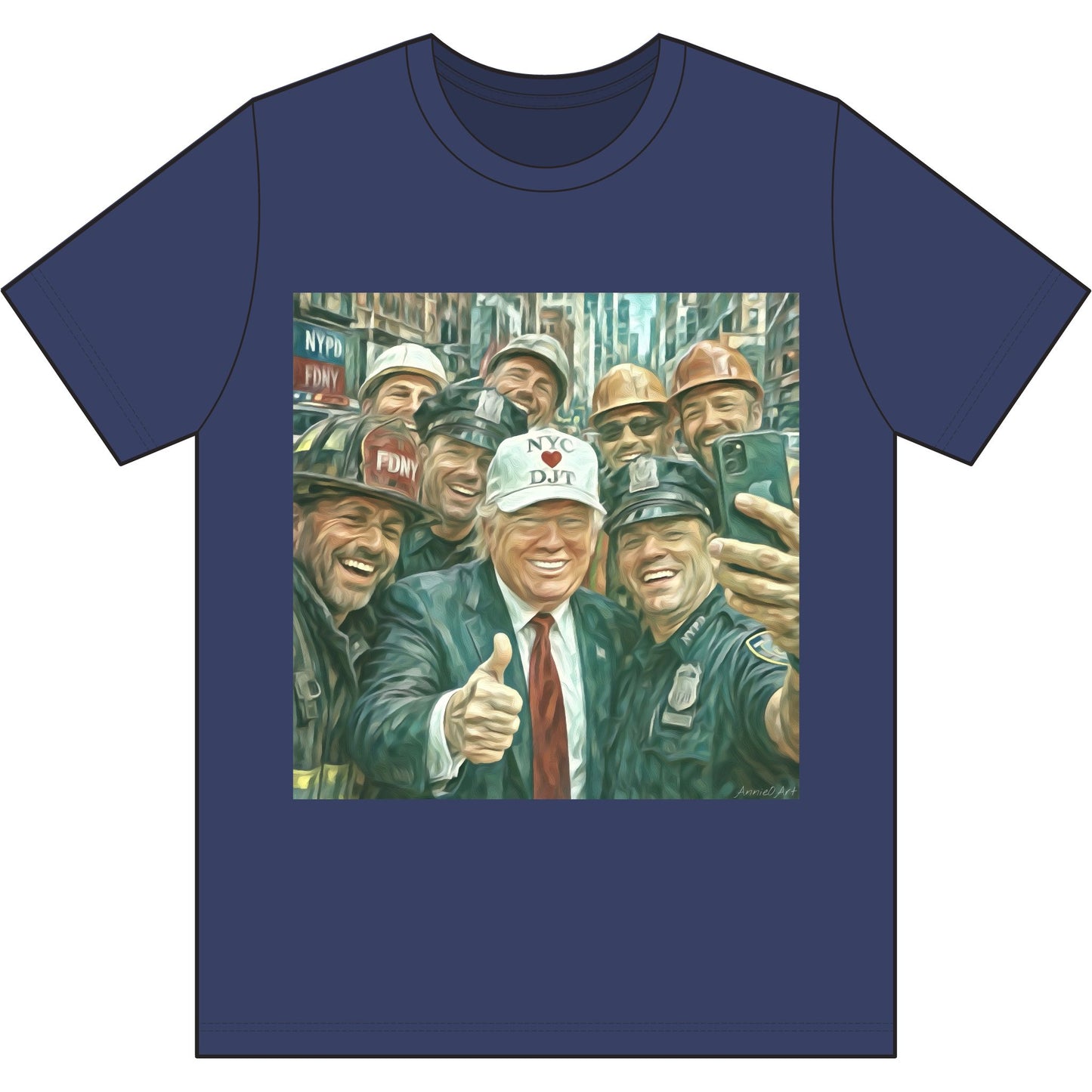 NYC Kid T-Shirt — Trump Vintage New York City First Responders & Construction Crew Selfie Graphic