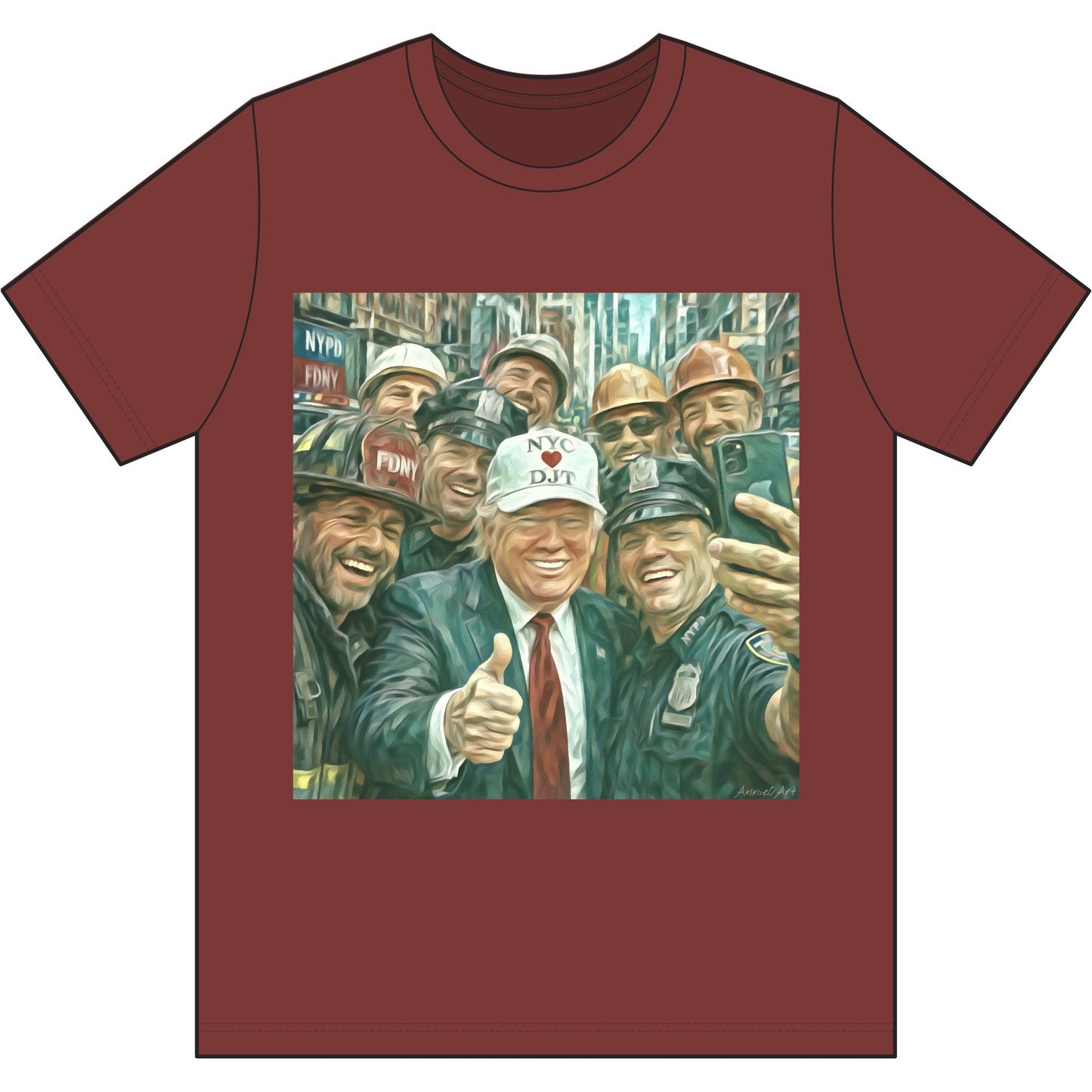 NYC Kid T-Shirt — Trump Vintage New York City First Responders & Construction Crew Selfie Graphic
