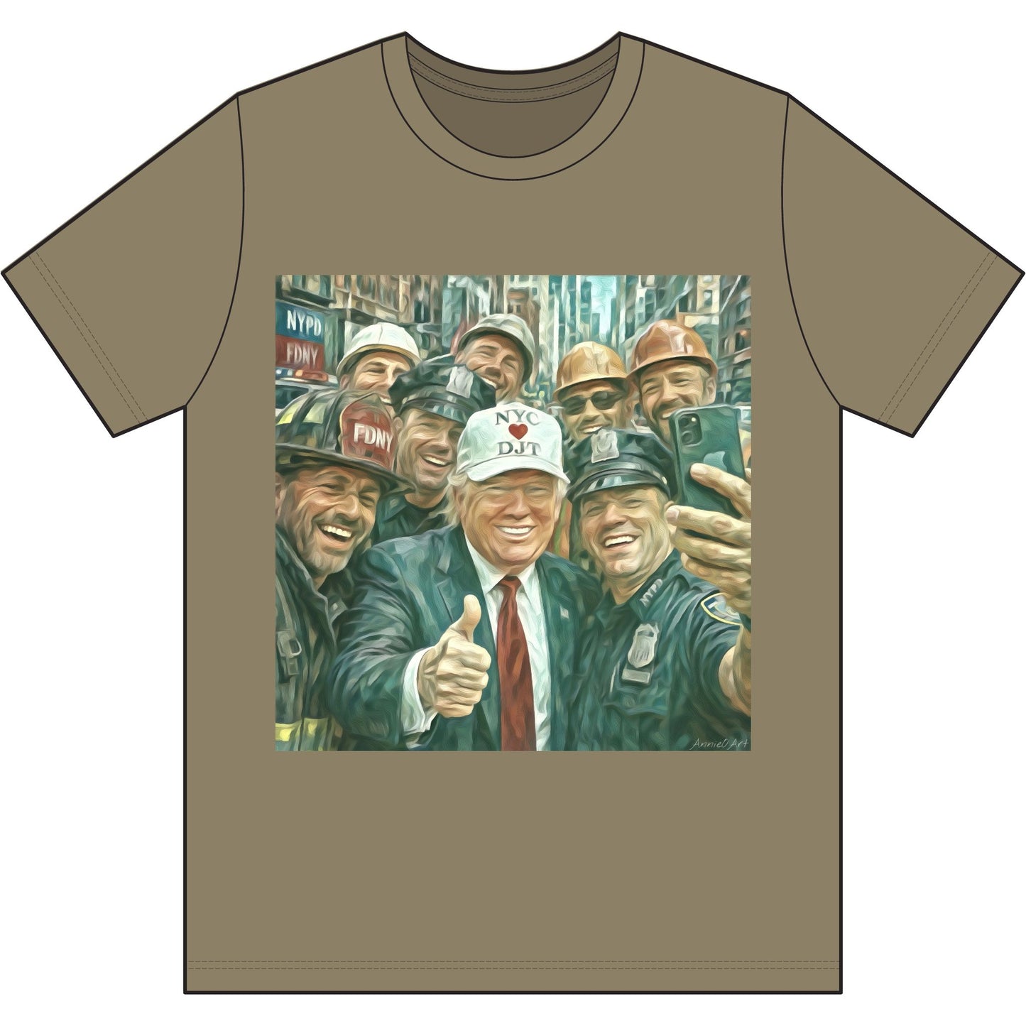 NYC Kid T-Shirt — Trump Vintage New York City First Responders & Construction Crew Selfie Graphic
