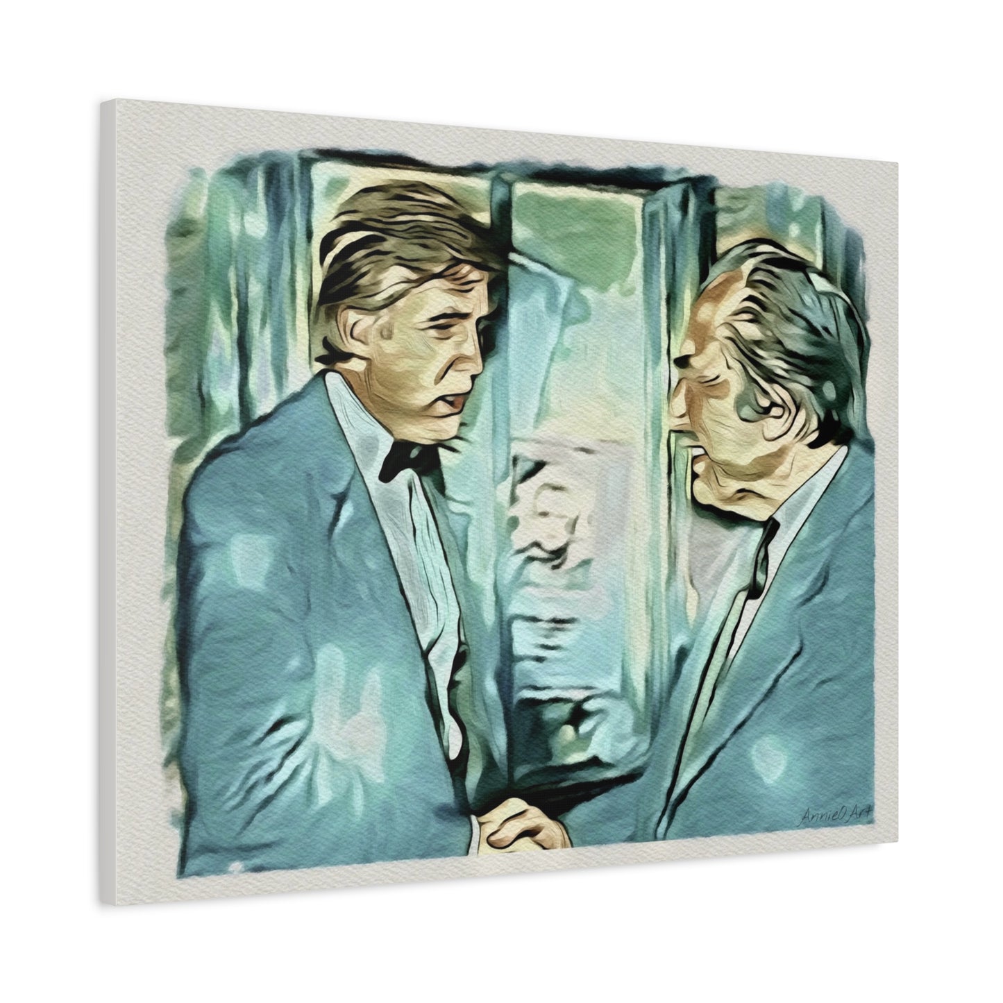 Vintage Trump & his Dad Portrait Canvas Print