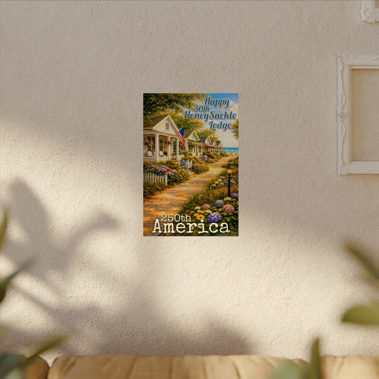 “Honeysuckle Lodge” 50th —Beach Bungalow Matte Art Print