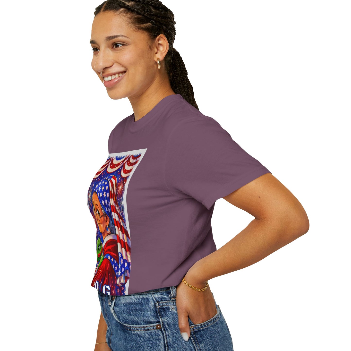 Grandmas Patriotic Original Gansta “OG Grannie” T-Shirt — American Flag Grandma w baby Pepe Graphic Tee