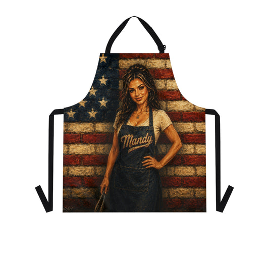 CUSTOM APRON for MANDY—American Flag Personalized Apron — 'Mandy' Vintage Patriotic Kitchen Apron