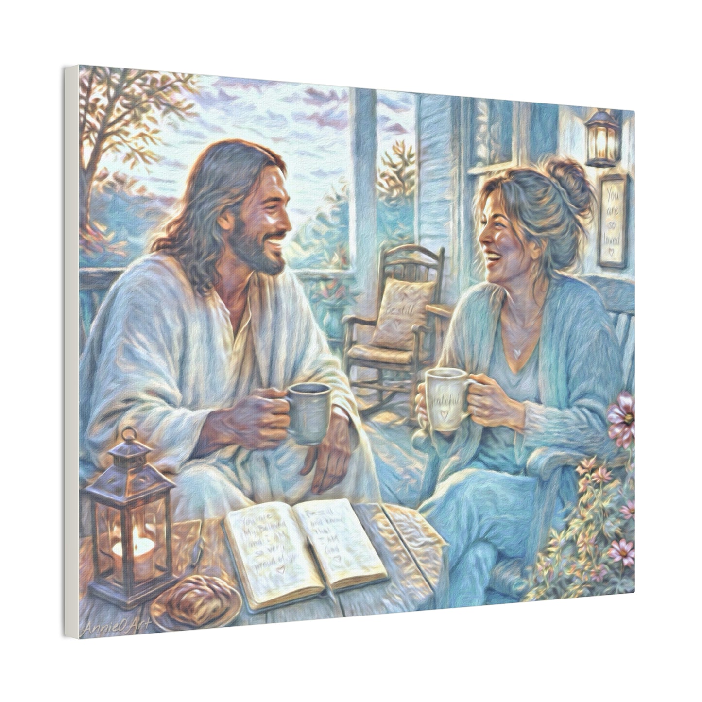 Coffee with Jesus Canvas Wall Art