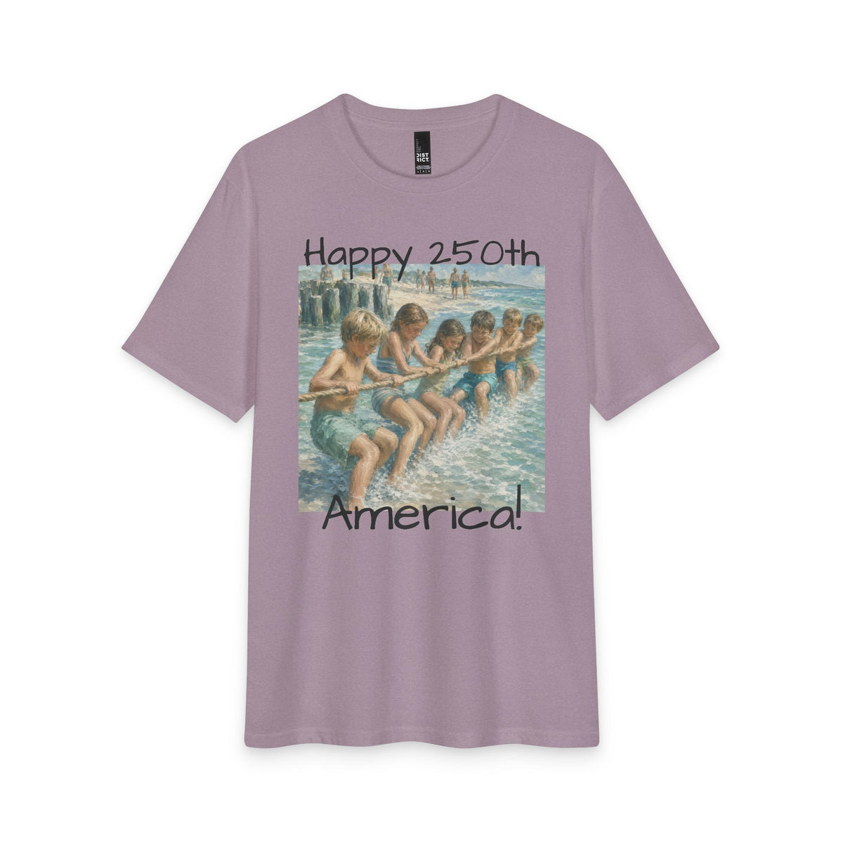 Vintage Americana Distressed Tee – "Happy 250th America!" Honeysuckle Lodge Souvenir T-Shirt