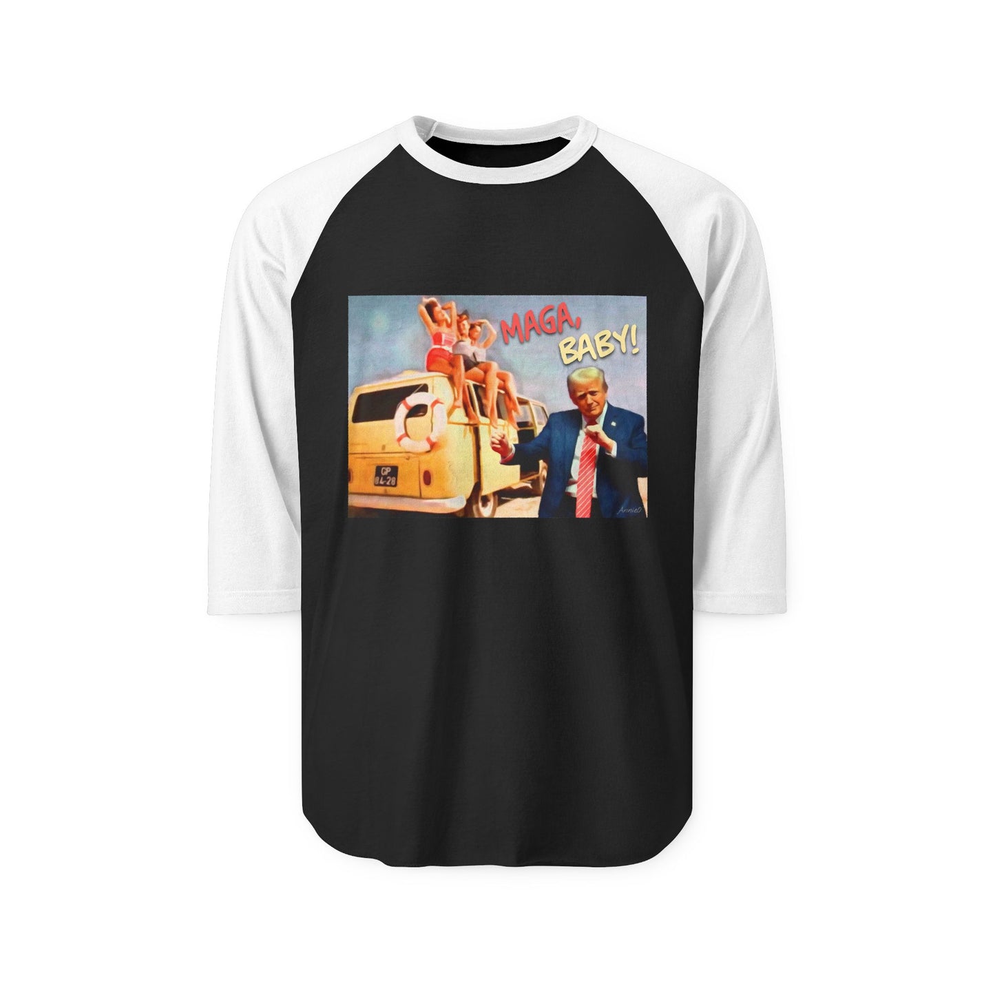 Raglan Shirt — 'MAGA Baby' Vintage Political Graphic Tee