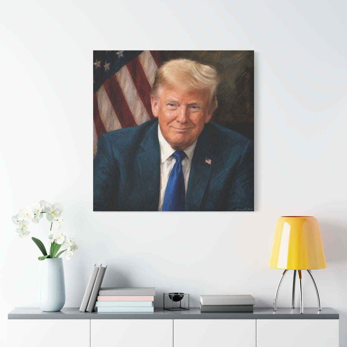 Trump Patriotic Portrait Matte Canvas (Stretched)