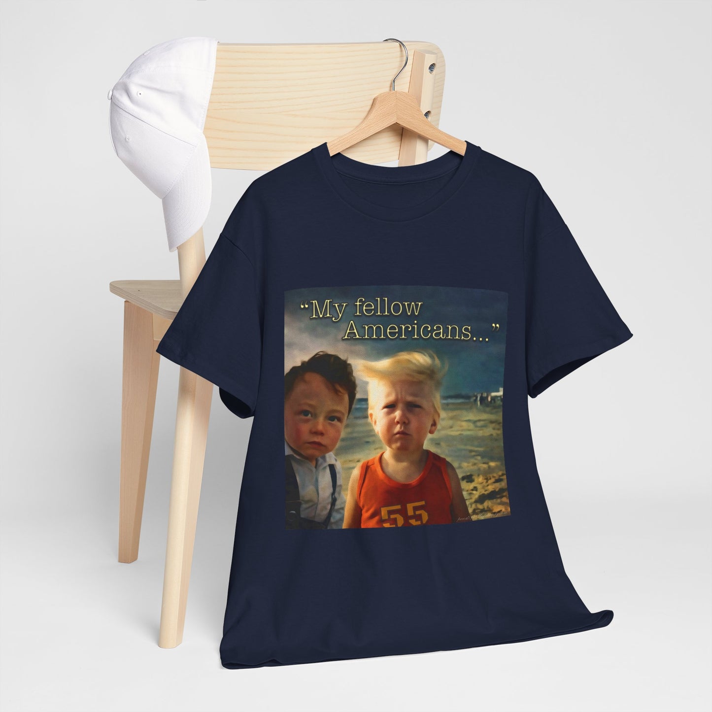 ‘55’ Vintage Meme Tee — "My fellow Americans..." Funny Retro Graphic T-Shirt