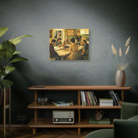 Vintage ‘Giving Thanks’ Family Prayer Canvas Wall Art