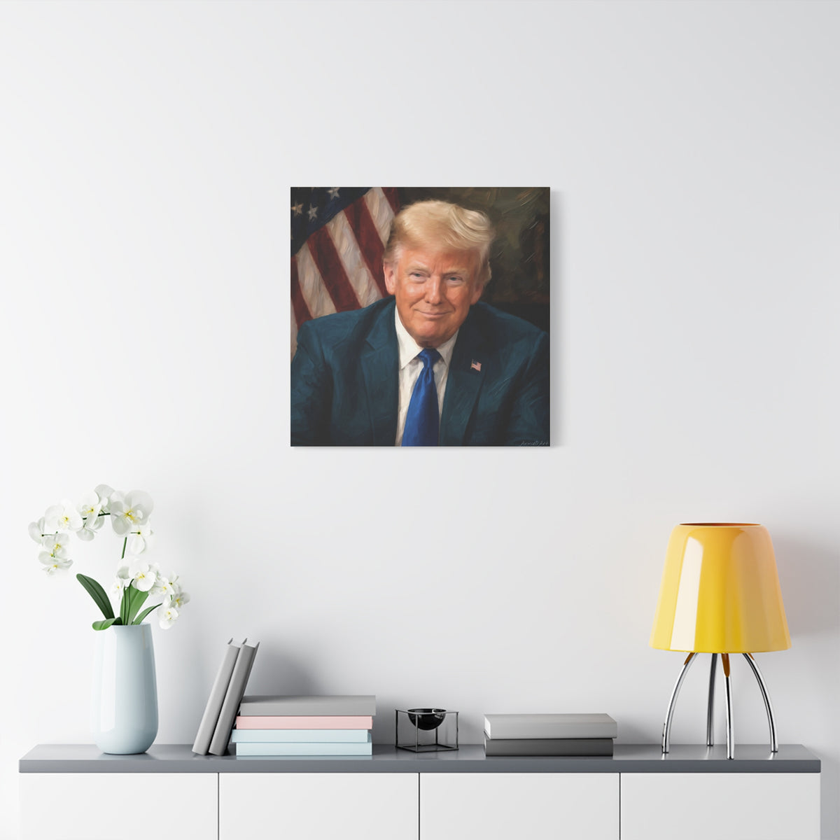 Trump Patriotic Portrait Matte Canvas (Stretched)